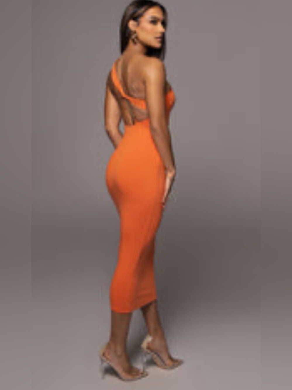 JLUXLABEL Meara One Shoulder Dress - Orange